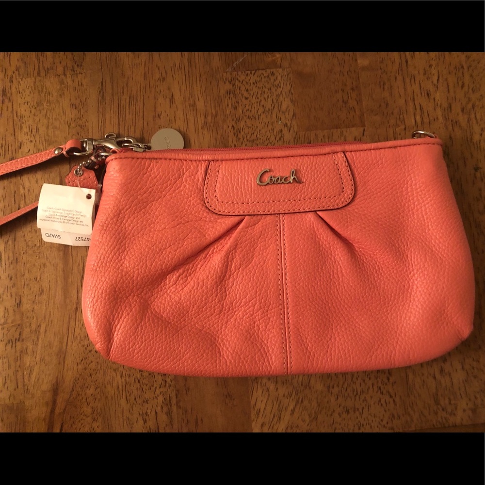 Coach Peach Clutch NWT